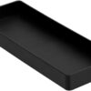 Rectangular Plastic Desk Organizer, Half Accessory Tray For Office Supplies And Workspace Organization, 9.4" X 3.3" X 1", Black