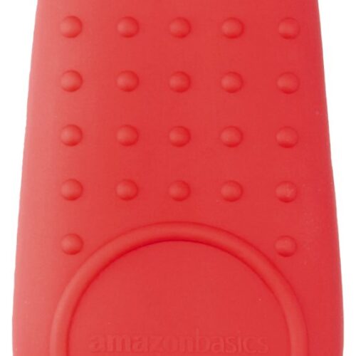 Heat Resistant Non-Slip Silicone Hot Handle Holder, Rectangular Pot Handle Cover For Kitchen, Insulating Protection, Red, 5.6"L X 1.9"W