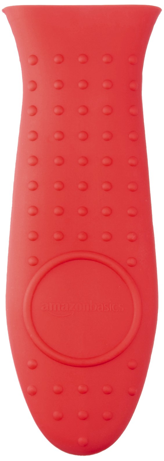Heat Resistant Non-Slip Silicone Hot Handle Holder, Rectangular Pot Handle Cover For Kitchen, Insulating Protection, Red, 5.6"L X 1.9"W