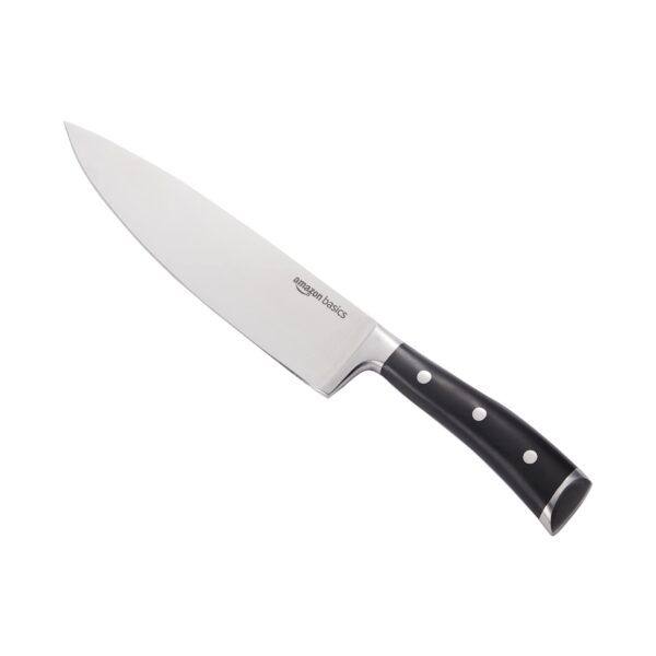 Classic 8-Inch Full Tang High Carbon Stainless Steel Chefs Knife, Multipurpose Kitchen Knife With Three Rivets, Silver