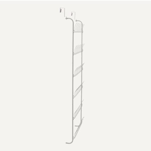 Over The Door Metal Shoe Rack, 18 Pair Capacity, White