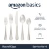 Silverware Set, Stainless Steel Flatware, Dishwasher Safe, Service For 4, 20-Piece Forks And Spoons, Round Edge, Everyday Use