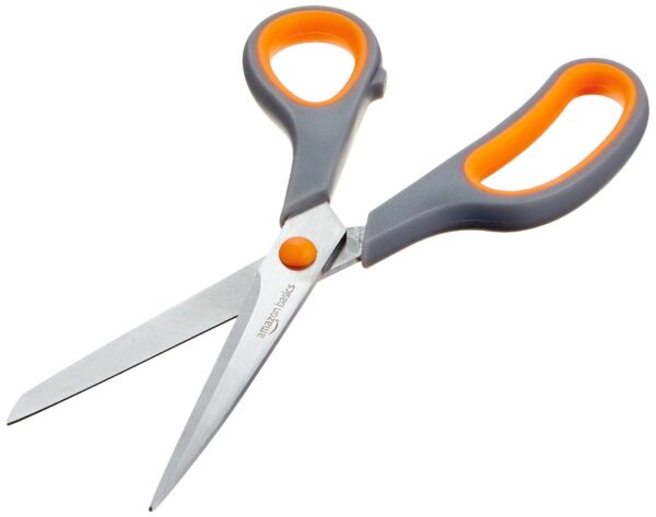 Multipurpose Stainless Steel Scissors For Office, Crafts, Right/Left Handed, Comfort Grip, Pvd Coated, 3-Pack, Multicolor