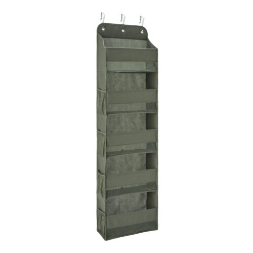 5 Tier Over The Door Hanging Shoe Organizer, Large Capacity, Space Saving, 6.4 X 54.5 X 14.9 In, Dark Grey