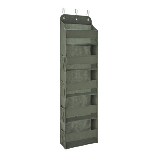 5 Tier Over The Door Hanging Shoe Organizer, Large Capacity, Space Saving, 6.4 X 54.5 X 14.9 In, Dark Grey