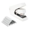 Office Heavy Duty Stapler, Flat Clinch, Effortless, 40 Sheet Capacity, 1000 Staples, No Jam, For Classroom, Office Or Desk Use, White