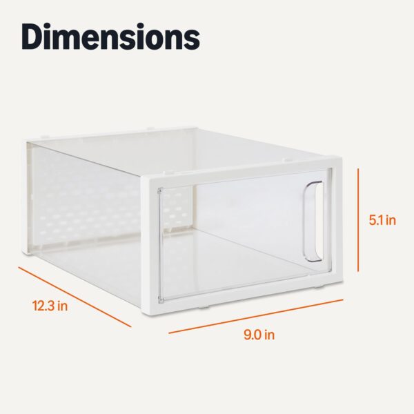Stackable And Foldable Clear Shoe Storage Organizer Box, Small, 12-Pack