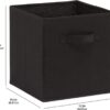 Collapsible Fabric Storage Bins Organizer With Handles, Sturdy, Foldable, 10.5" X 10.5" X 11", Black, 6-Pack