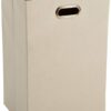 Rectangular Foldable Laundry Basket Hamper, Beige/Brown