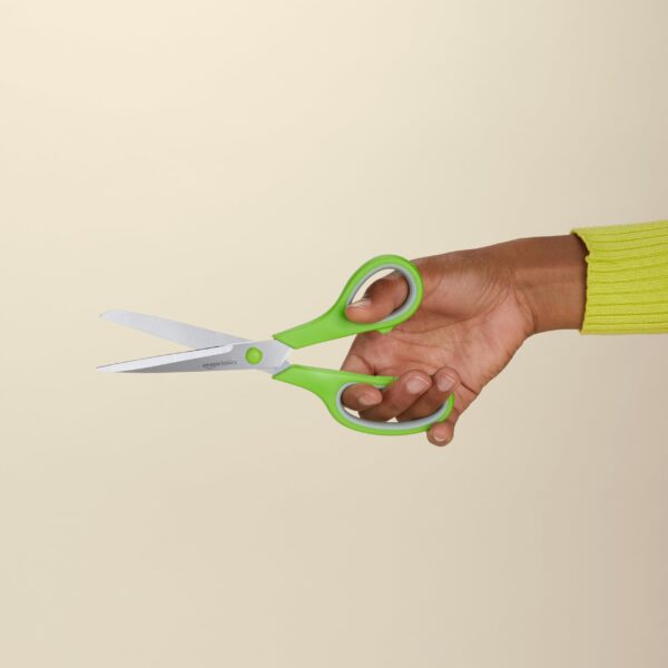 Multipurpose Stainless Steel Scissors For Office, Crafts, Right/Left Handed, Comfort Grip, Pvd Coated, 3-Pack, Multicolor
