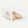 Stackable And Foldable Clear Shoe Storage Organizer Box, Small, 12-Pack