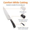 Classic 8-Inch Full Tang High Carbon Stainless Steel Chefs Knife, Multipurpose Kitchen Knife With Three Rivets, Silver