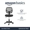 Low Back Office Chair, Breathable Mesh, Height Adjustable, Padded Seat, Rolling Wheels, Swivel, Back Support, Sturdy, 21.25" D X 22.5" W X 38" H, Black