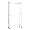 Adjustable Clothes Rack For Handing, Double Hanging Rod Garment Rolling Closet Clothing Organizer, Chrome, 36 X 14 X 72