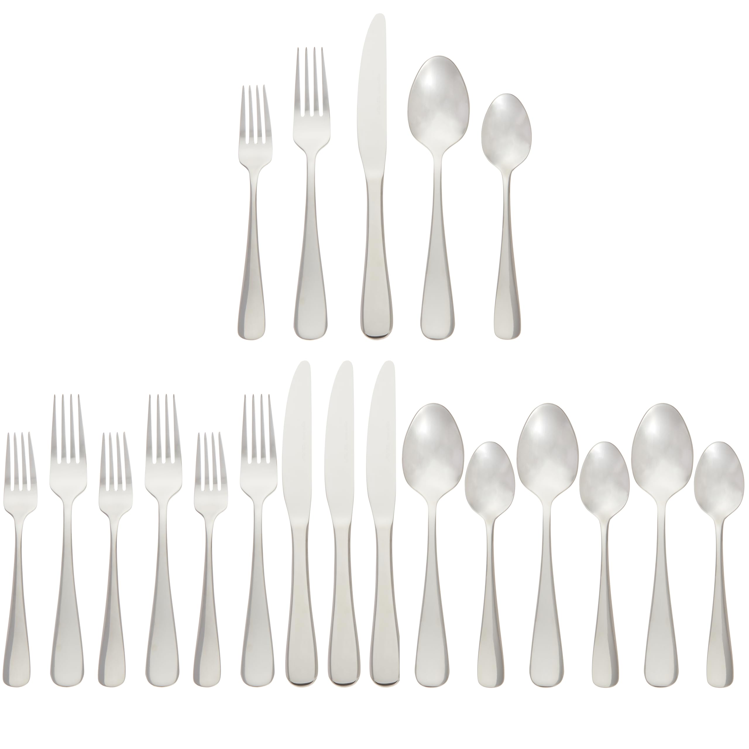 Silverware Set, Stainless Steel Flatware, Dishwasher Safe, Service For 4, 20-Piece Forks And Spoons, Round Edge, Everyday Use