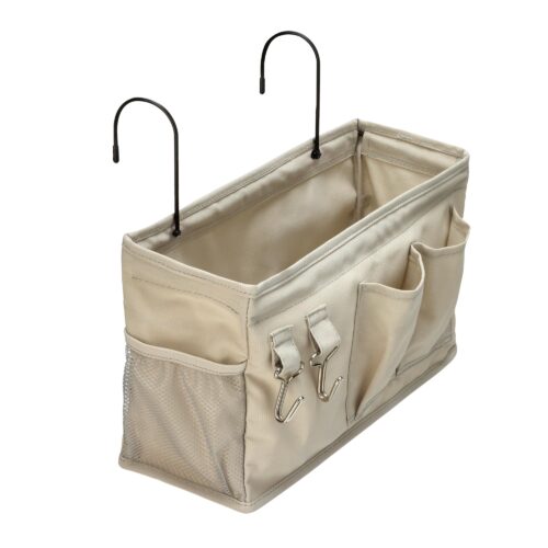 Bedside Caddy Hanging Storage Organizer For Phone And Bedside Essentials, 4.72 X 14.57 X 7.87 In, Dark Grey Linen