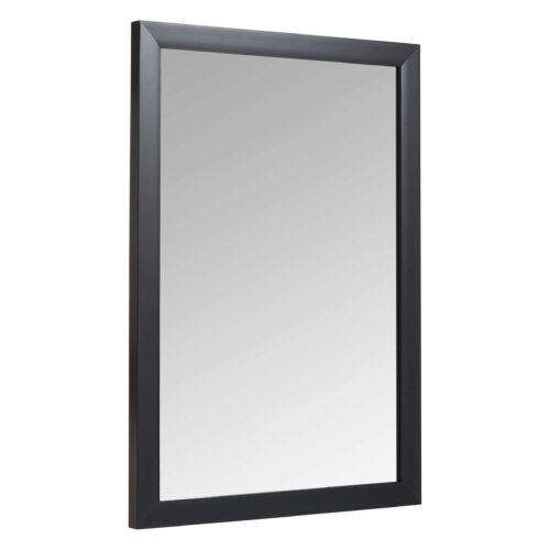 Rectangular Wall Mount Mirror For Bedroom, Living Room, Entryway, Standard Trim, 20" X 28", Black