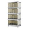 4-Tier Storage Bins With Lids, Stackable And Collapsible, 23Qt Per Tier, 92Qt Total Capacity