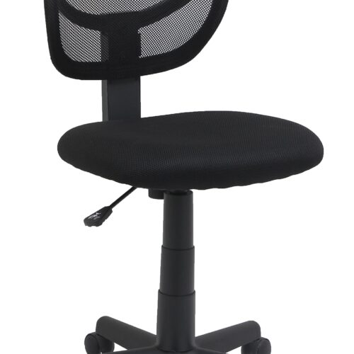 Low Back Office Chair, Breathable Mesh, Height Adjustable, Padded Seat, Rolling Wheels, Swivel, Back Support, Sturdy, 21.25" D X 22.5" W X 38" H, Black