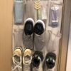 24 Medium Mesh Pocket Over-The-Door Hanging Shoe Organizer, Space Saving Shoe Storage, Light Grey
