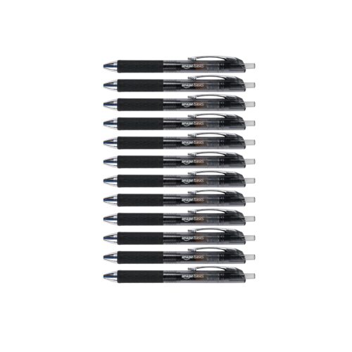 Retractable Gel Pens, Fine Point 0.7Mm, Smooth Writing, Black, No Smudge, School And Office Supplies, 12-Pack