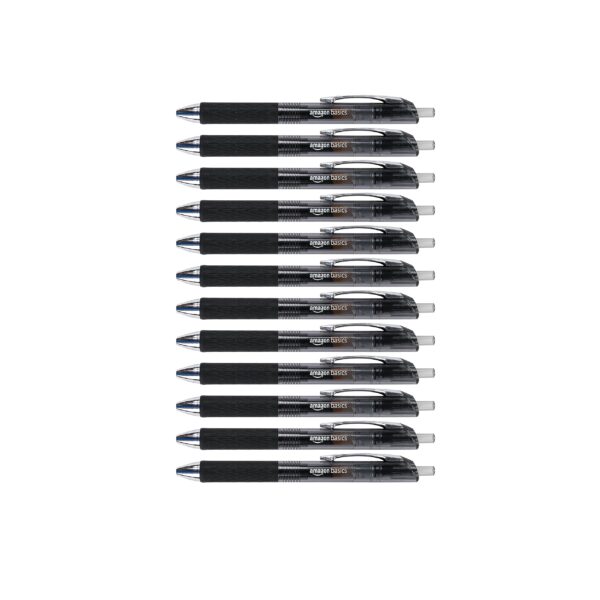 Retractable Gel Pens, Fine Point 0.7Mm, Smooth Writing, Black, No Smudge, School And Office Supplies, 12-Pack