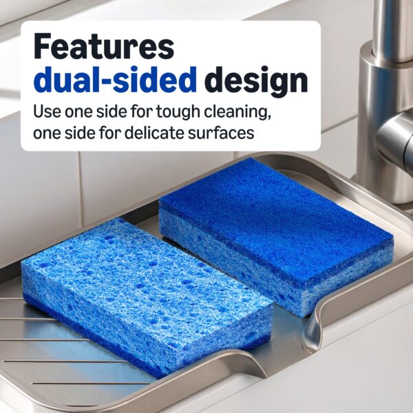Non-Scratch Dual-Sided Sponges For Nonstick Pots And Pans, Dish Scrubber, All-Purpose, 6-Pack, Packaging May Vary