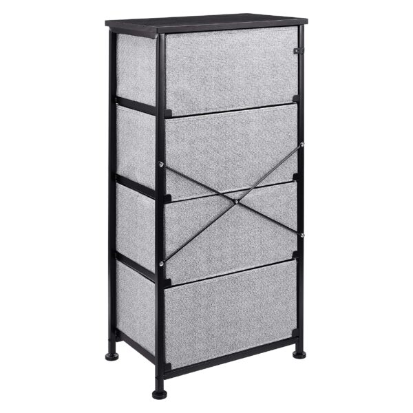 Fabric 4-Drawer Storage Organizer Unit For Bedroom Closet, Black