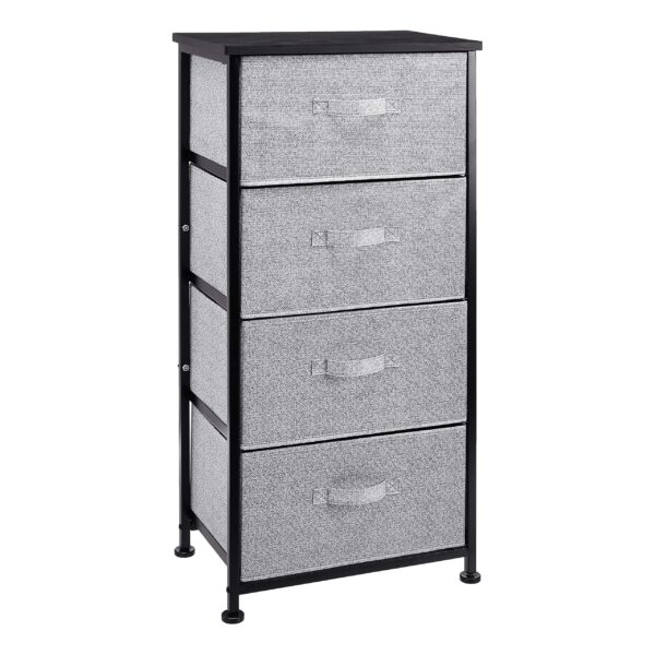 Fabric 4-Drawer Storage Organizer Unit For Bedroom Closet, Black